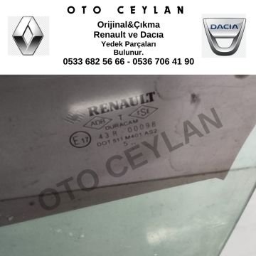 Megane 2 Sol Ön Kapı Camı Orijinal Çıkma