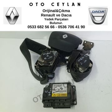 Megane 3 Direksiyon Airbag, Emniyet Kemerleri, Beyin, Göğüslük Takım Orijinal Çıkma
