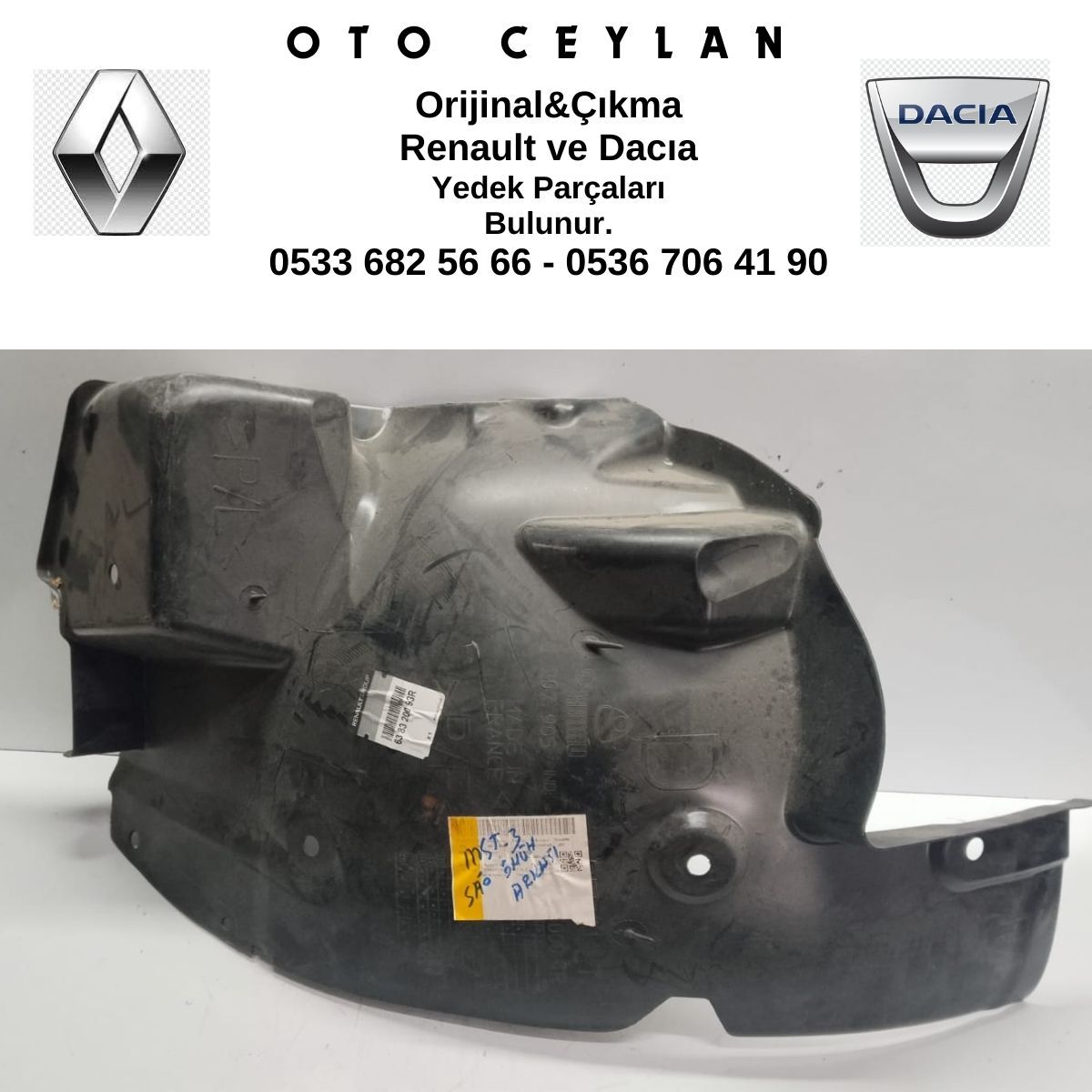 638320093R MASTER 3 SAĞ ÖN ÇAMURLUK DAVLUMBAZI SIFIR ORİJİNAL