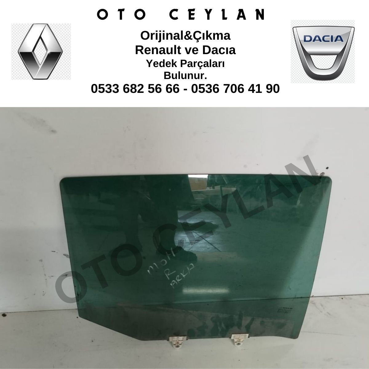 Megane 3 Sağ Arka Kapı Camı Orijinal Çıkma