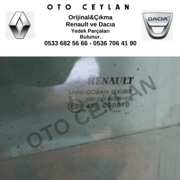 Megane 3 Sağ Arka Kapı Camı Orijinal Çıkma