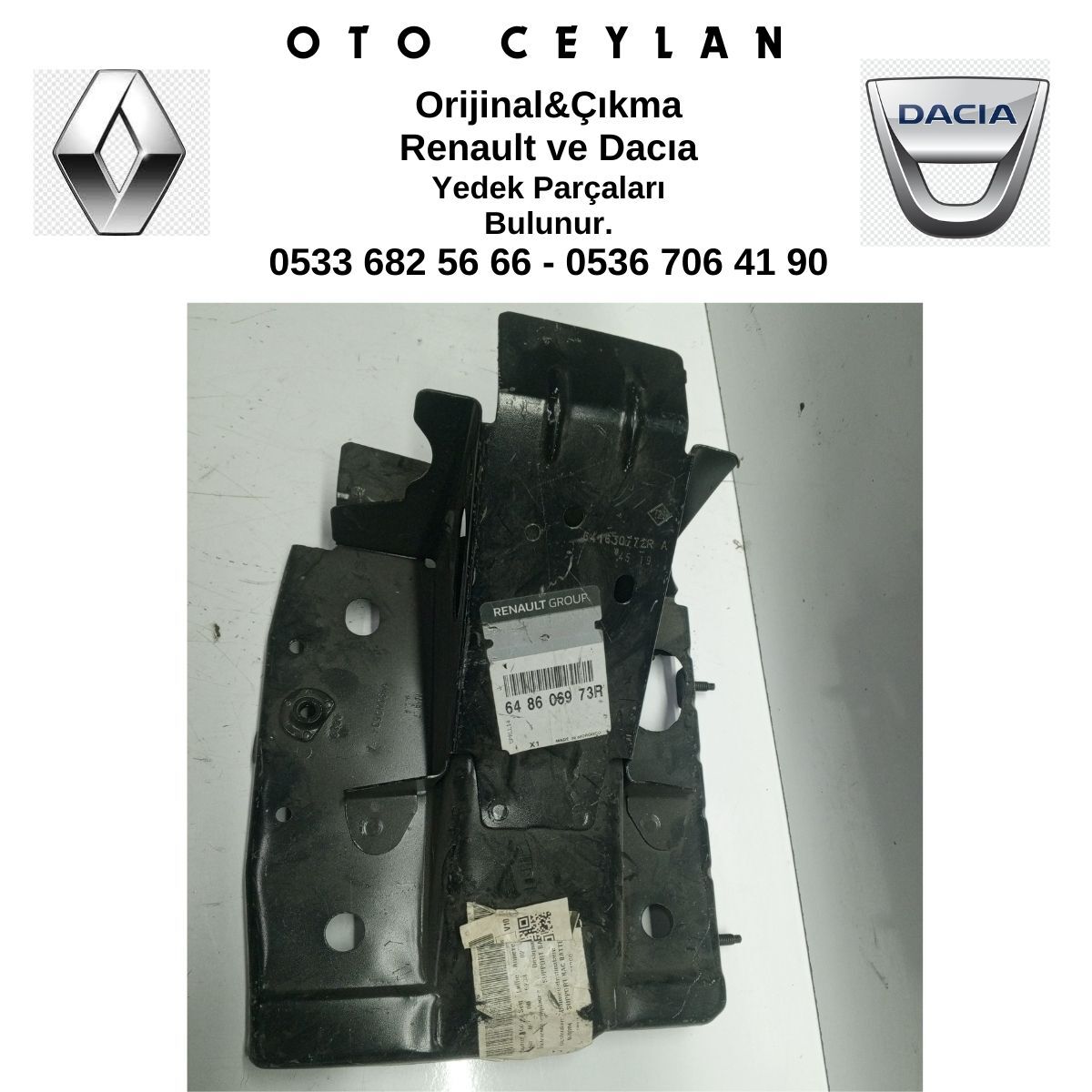 648606973R DUSTER DOKKER LODGY AKÜ ALT SACI SIFIR ORİJİNAL