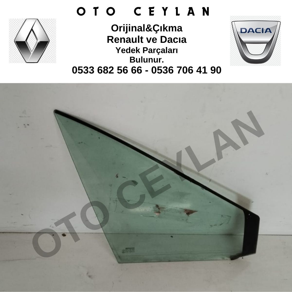 Scenic 2 Sağ Kelebek Camı Orijinal Çıkma