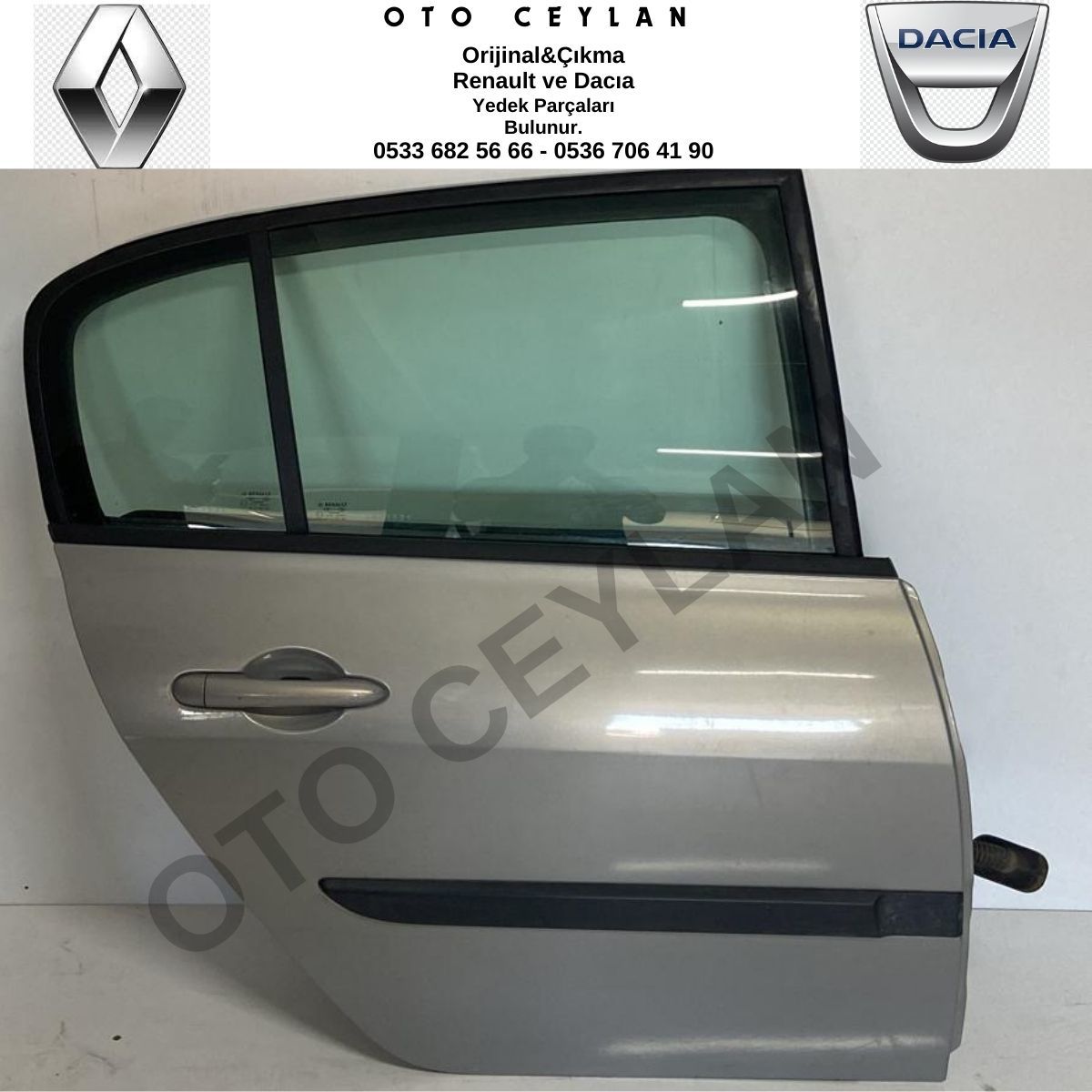Megane 2 Sedan Dolu Ve Hatasız Orjinal Sağ Arka Kapı Gümüş Gri