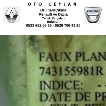 743155981R Symbol Sol Ön Alt Taban Köpüğü Çıkma Orjinal