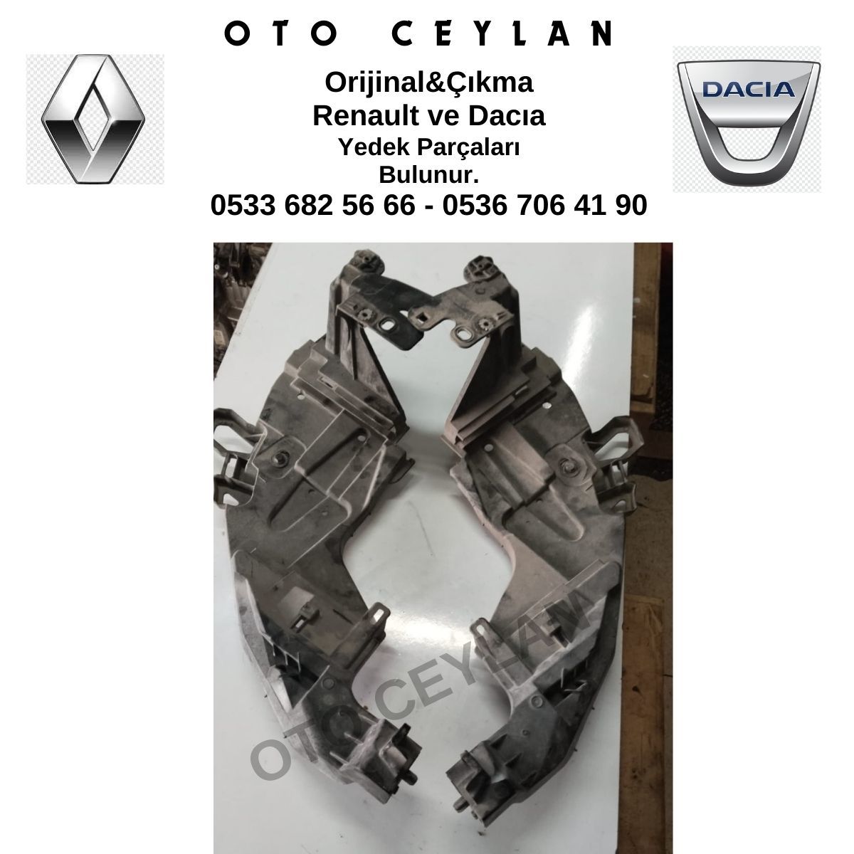 622221526R Megane 3 Far Alt Braket Takım Orijinal Çıkma