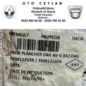 749412707R Duster 2022 Sol Ön Alt Taban Köpüğü Çıkma Orjinal