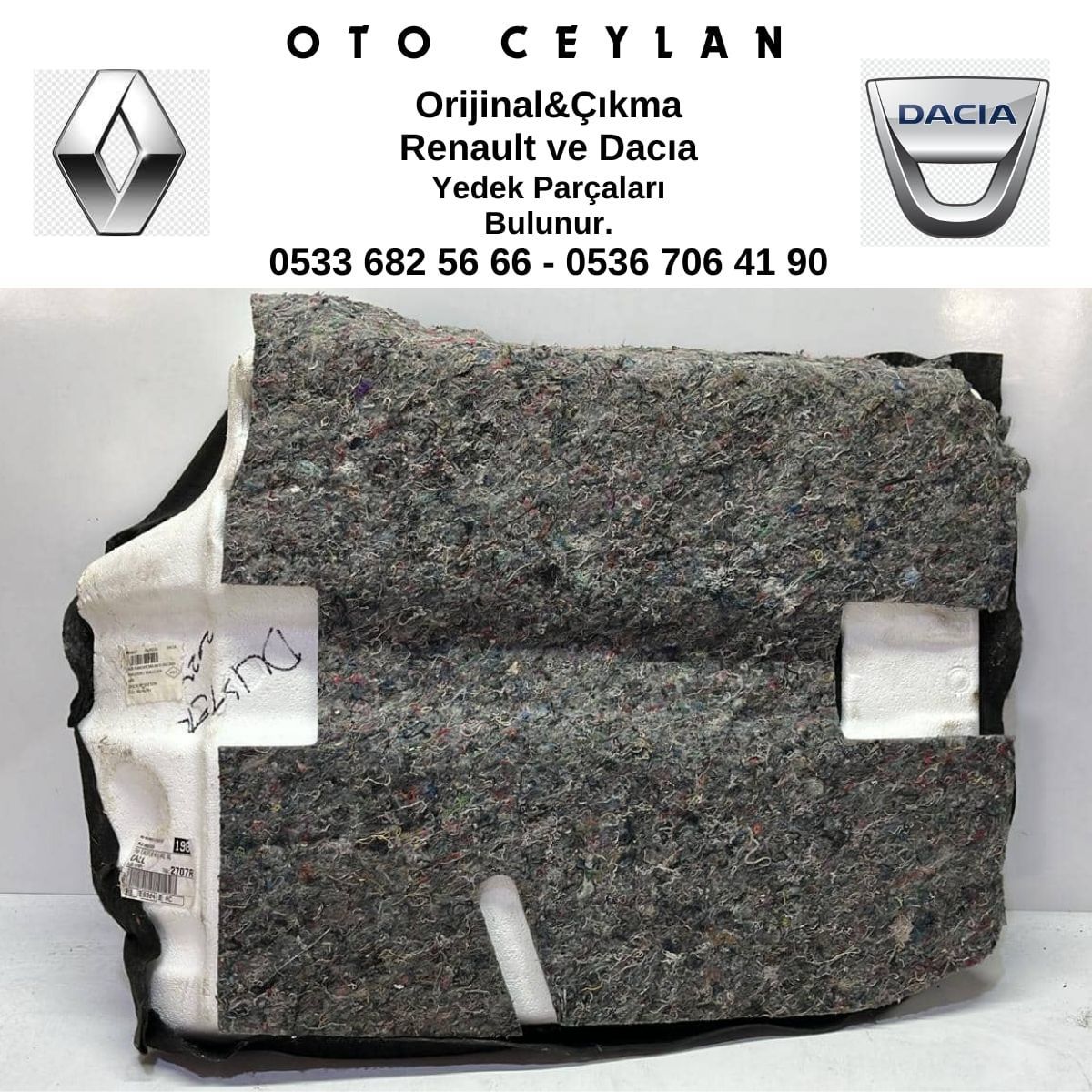 749412707R Duster 2022 Sol Ön Alt Taban Köpüğü Çıkma Orjinal