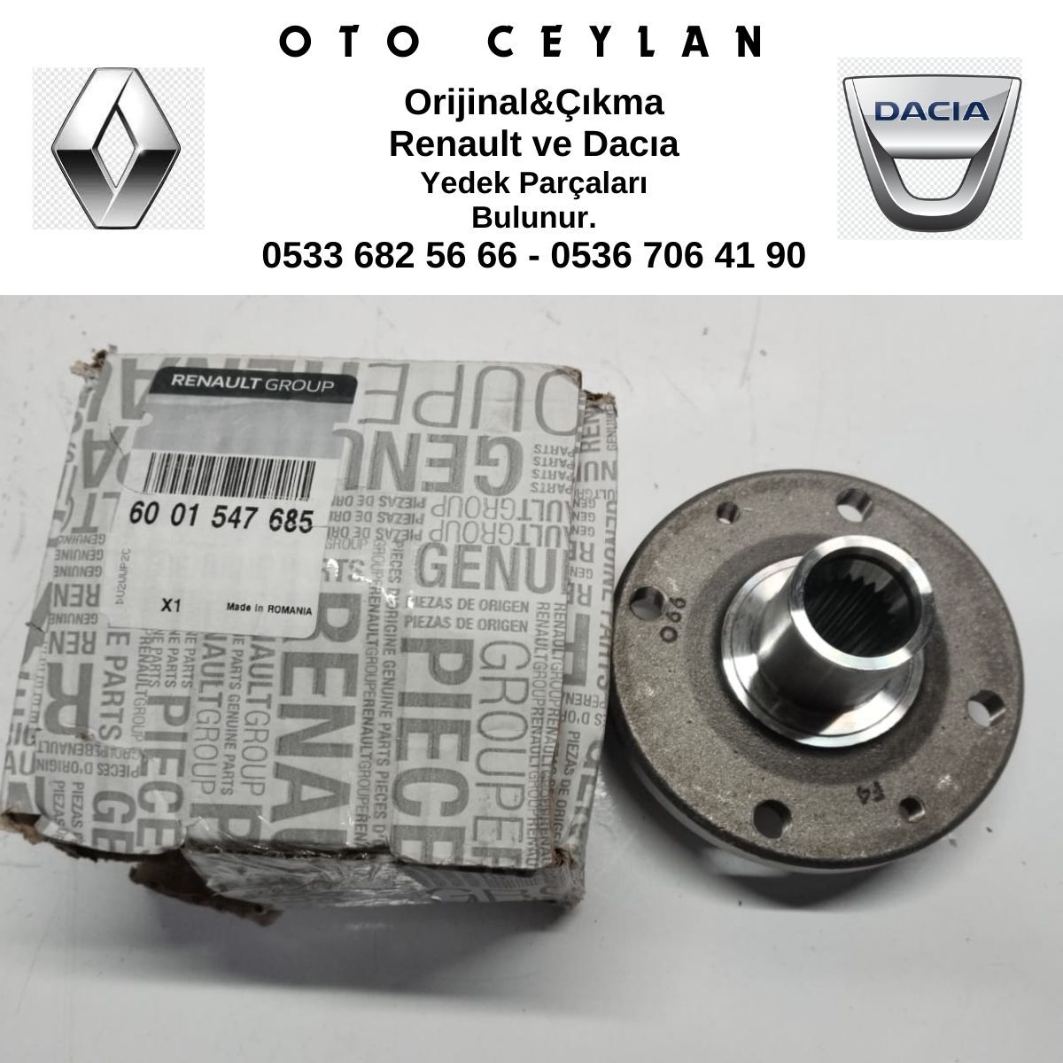 6001547685 LOGAN R.9 ÖN TEKER PORYA SIFIR ORİJİNAL