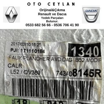 743A08145R Symbol Sağ Ön Alt Taban Köpüğü Çıkma Orjinal