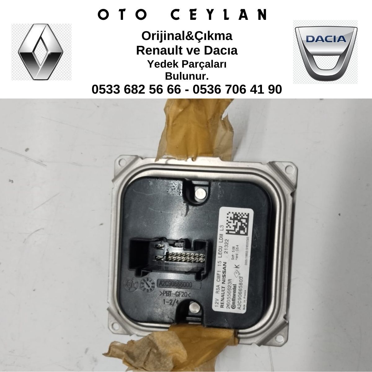 260556623R CAPTUR CLIO 5 FAR BEYNİ XENON SIFIR ORİJİNAL
