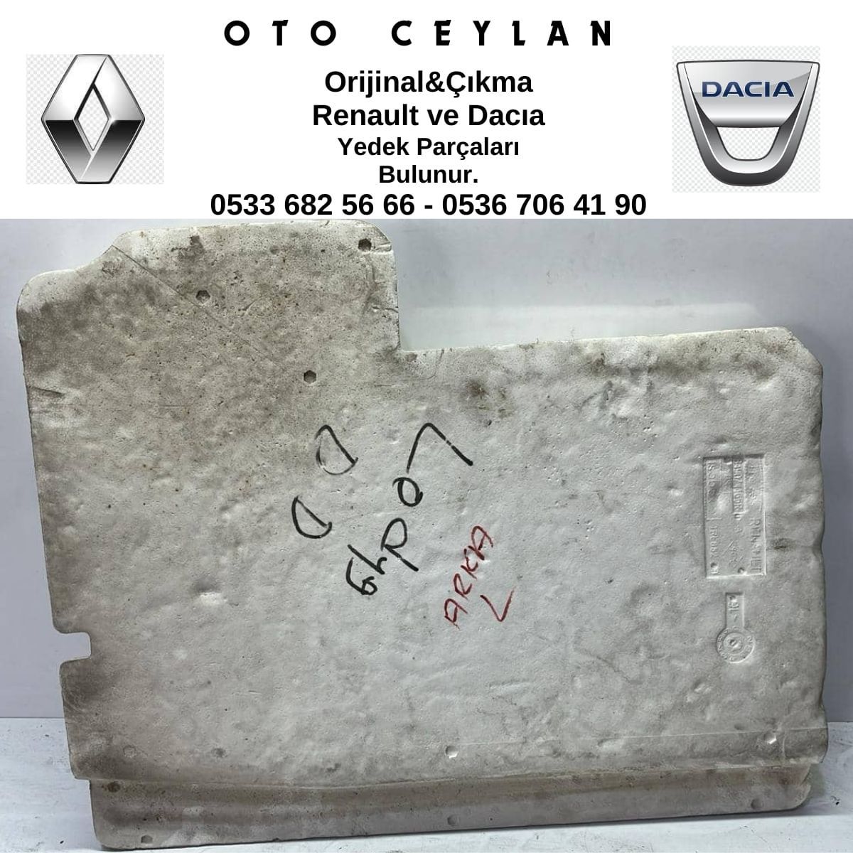 849074165R Lodgy Sol Arka Alt Taban Köpüğü Çıkma Orjinal