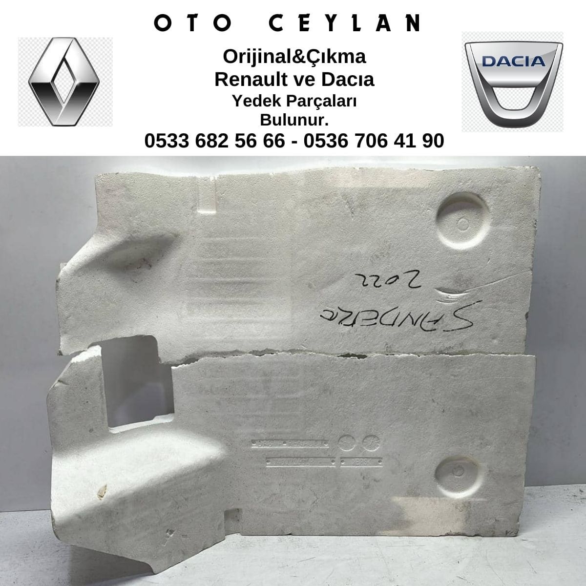 749772660R Sandero 2022 Sağ ön Alt Taban Köpüğü Çıkma Orjinal