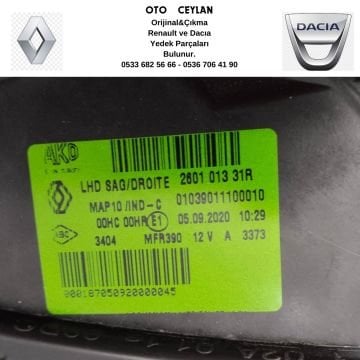 260101331R Fluence Sağ Far Sıfır Orjinal Hatasız