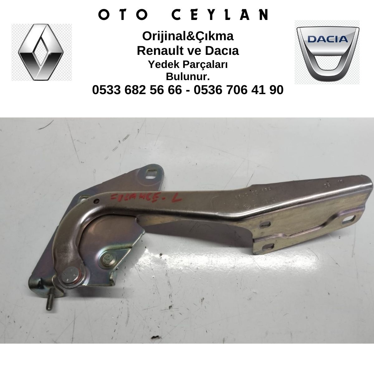 654010016R ÖN KAPUT SOL MENTEŞESİ SIFIR ORİJİNAL