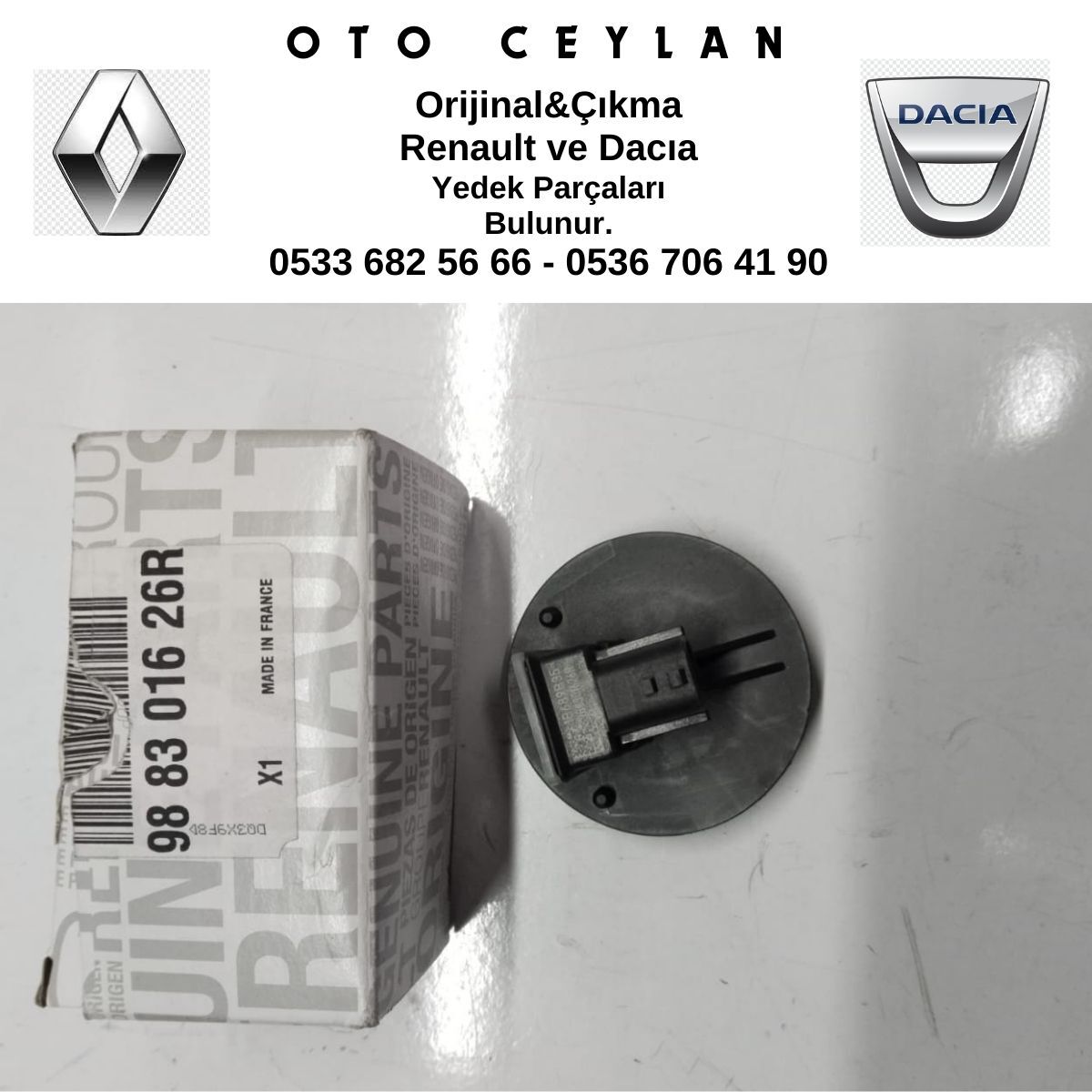 988301626R MEGANE 4 HAVA YASTIĞI DARBE SENSÖRÜ SIFIR ORİJİNAL