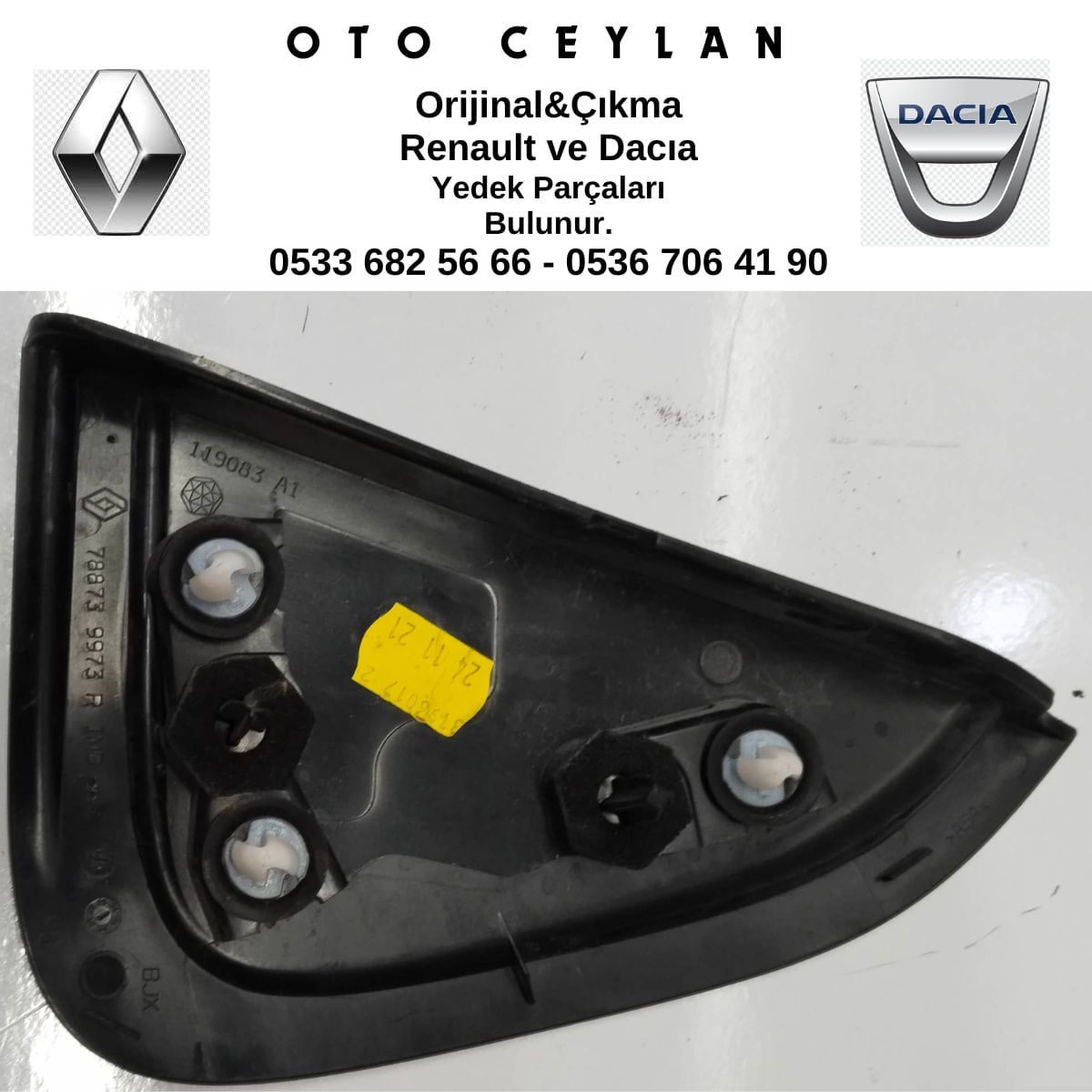 788739973R Sandero 3 Sol Kelebek Cam Bakaliti Çıkma Orjinal