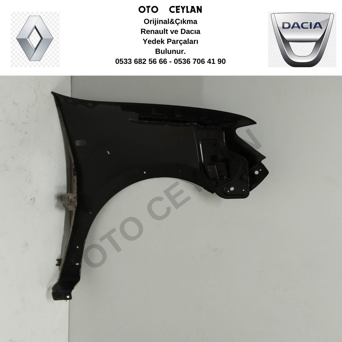 631010135R Sandero Sol Ön Çamurluk Sıfır Orijinal Hafif Hatalı