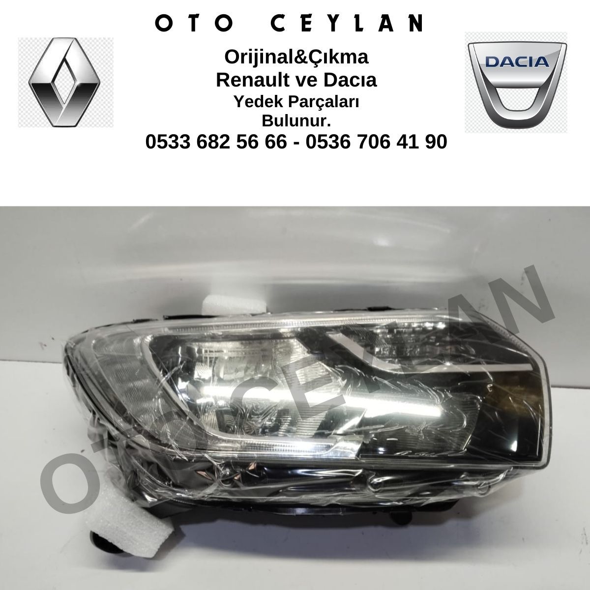 260102037R AYF 404534 Clio Symbol Sağ Far Ledli Manuel Sıfır Ayfar Marka Yan Sanayi