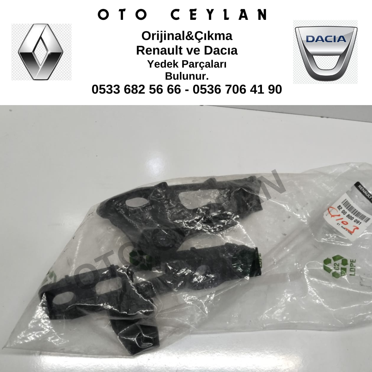 8200800091 Clıo 3 Sağ Ön Tampon Braketi Sıfır Orijinal