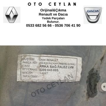 8200045695 Megane Sw Sağ Arka Kapı Döşemesi Orijinal Çıkma