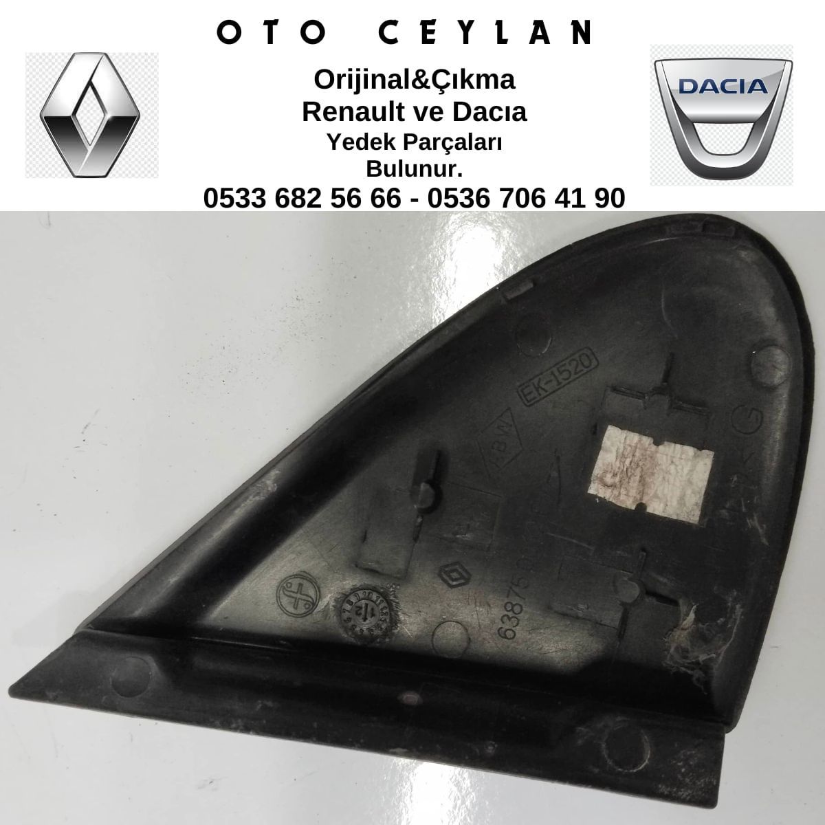 638750012R Fluence Sol Ayna Bakaliti Çıkma Orjinal