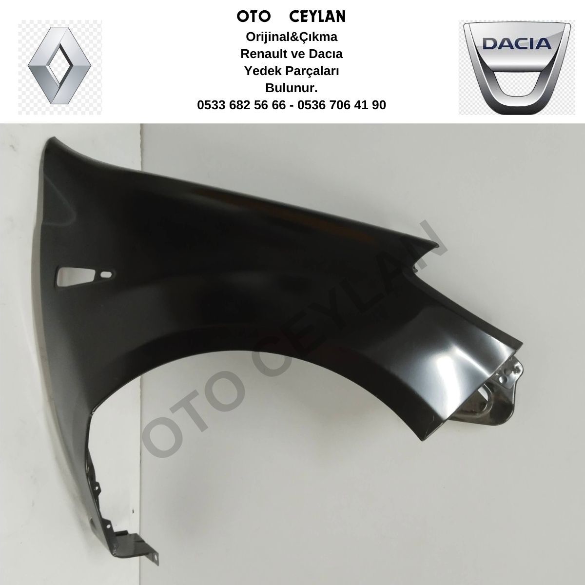 631005379R Sandero Sağ Ön Çamurluk 2009--Orijinal Sıfır Hafif Hatalı