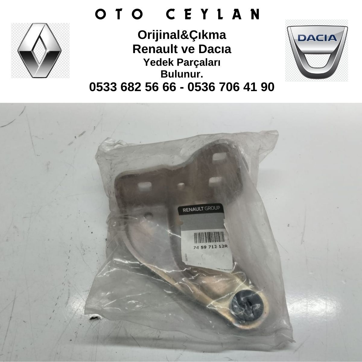 745971212R DOKKER SOL ARKA KAPI RAYI SUPORTU SIFIR ORİJİNAL