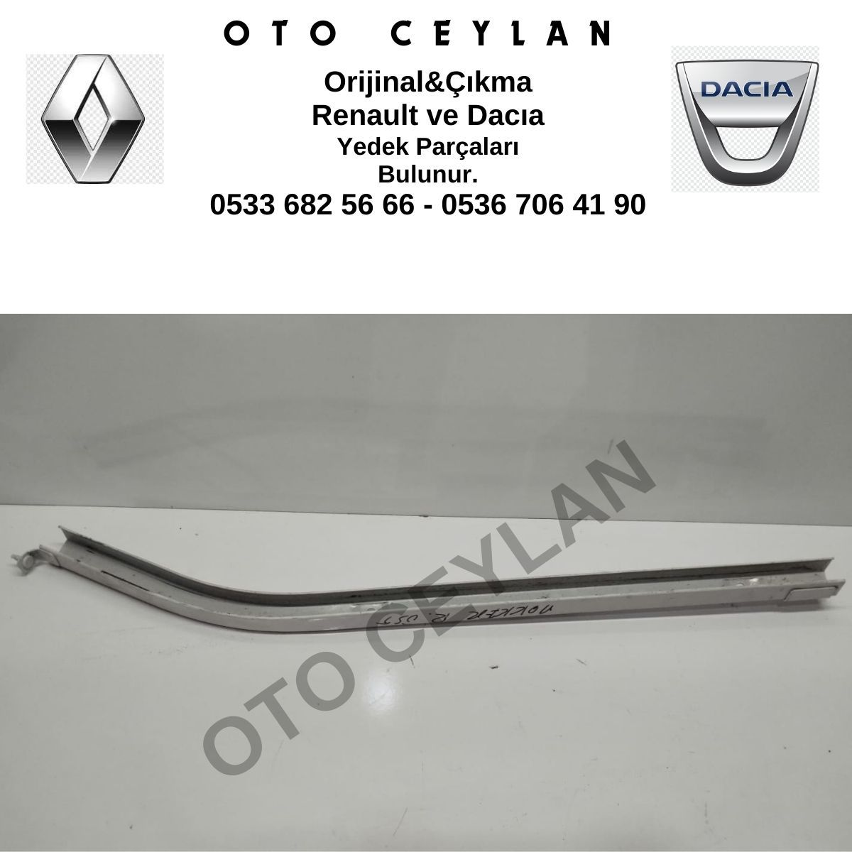 777900579R Dokker Sağ Sürgülü Kapı Üst Rayı Gri Orijinal Çıkma