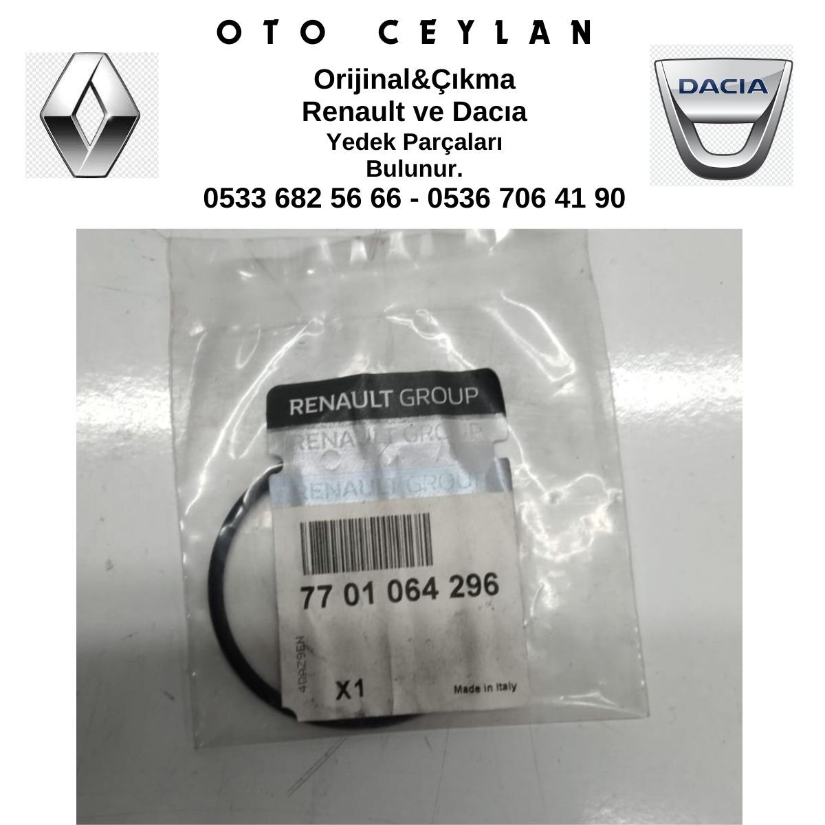 7701064296R ESPACE 5 FLUENCE KADJAR ORING CONTASI SIFIR ORİJİNAL