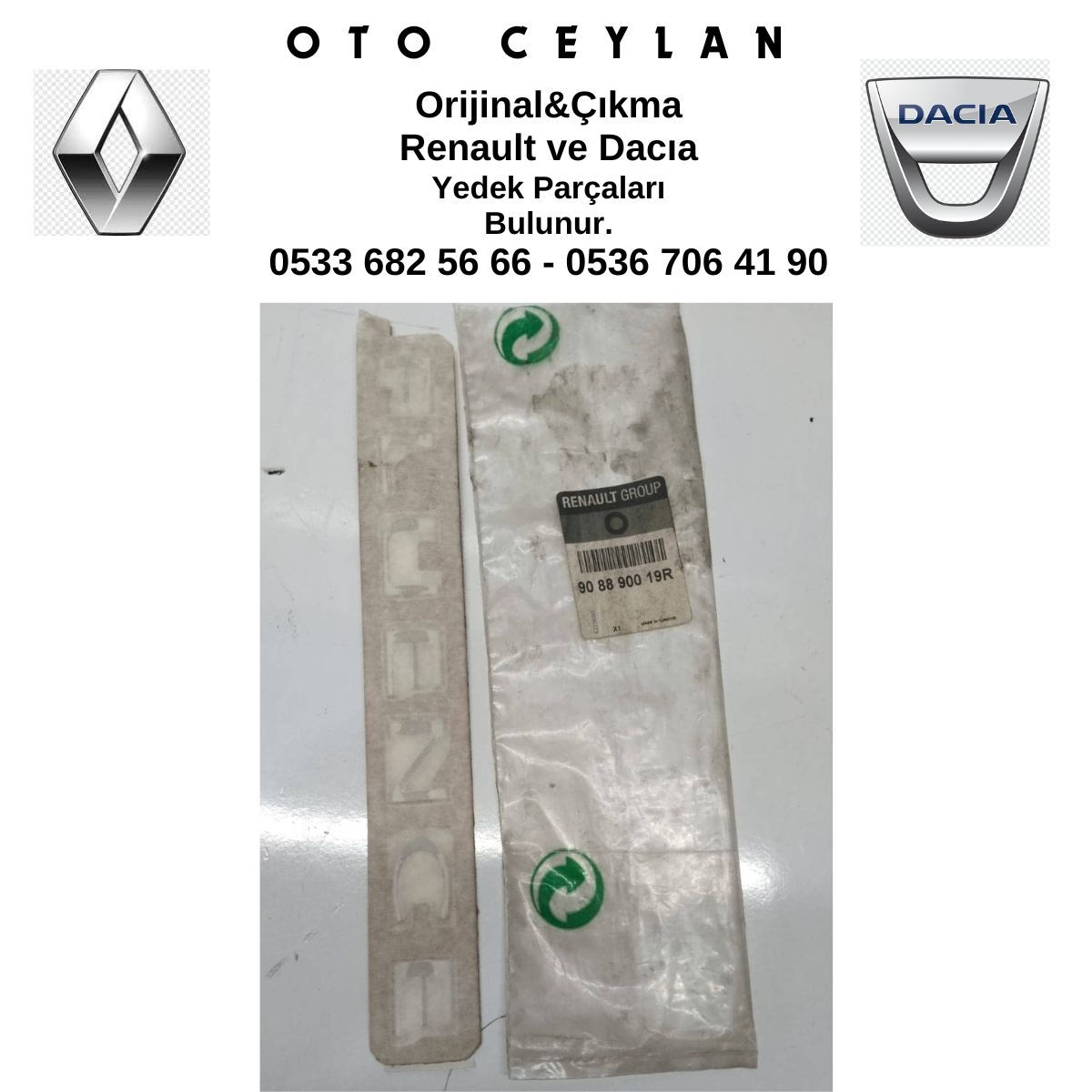 908890019R Fluence Arka Bagaj Yazısı Sıfır Orjinal