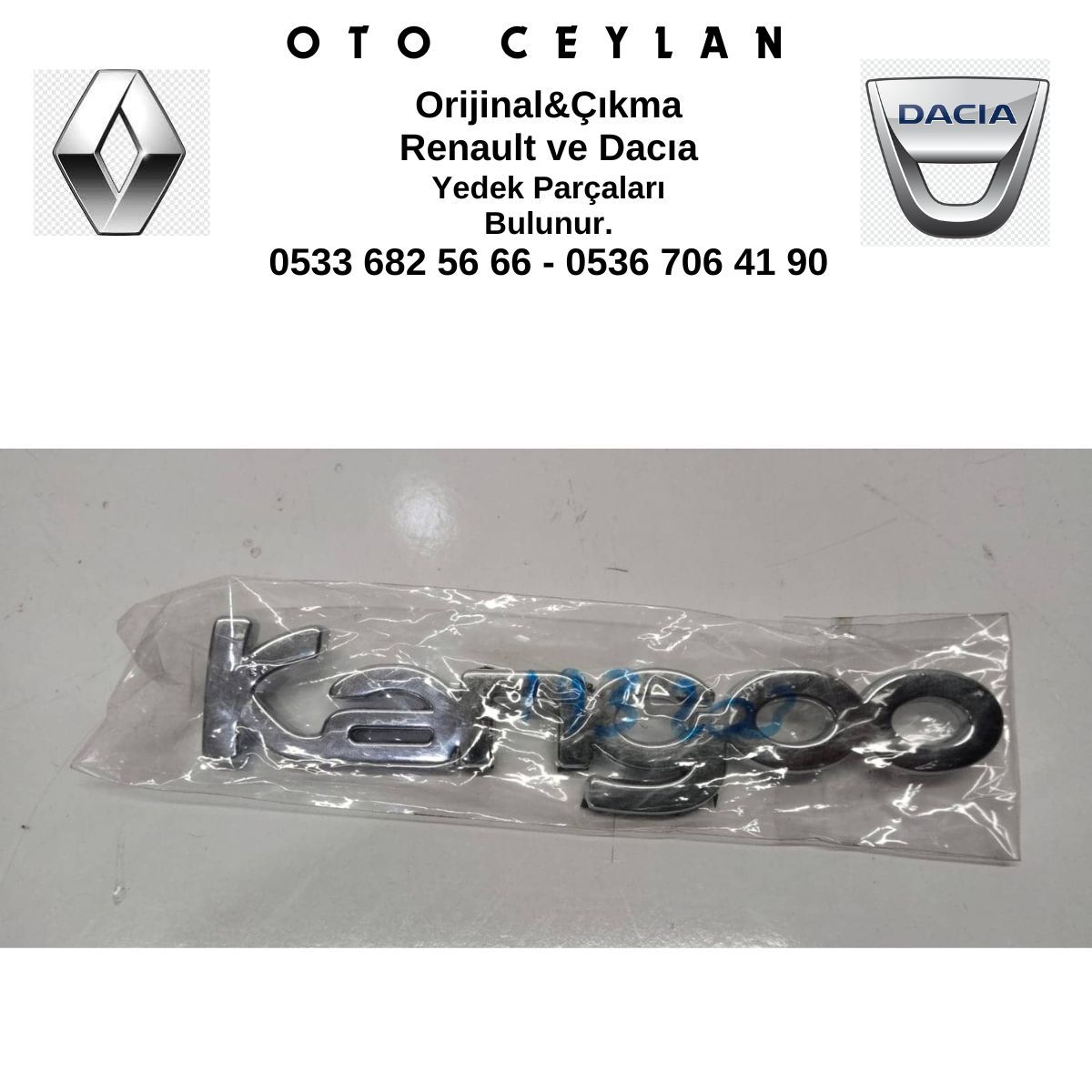 ERMAK-527047 Kangoo Arka Yazı Sıfır Yan Sanayi