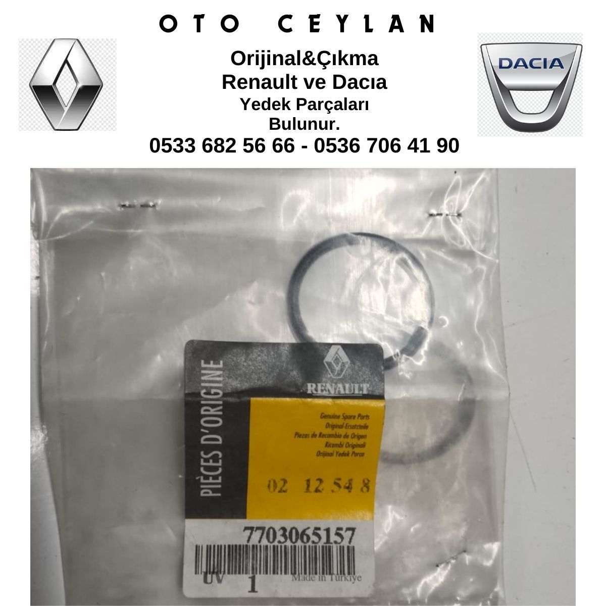 7703065157 CLIO KANGOO YAĞLAMA BORU ORİNGİ SIFIR ORİJİNAL