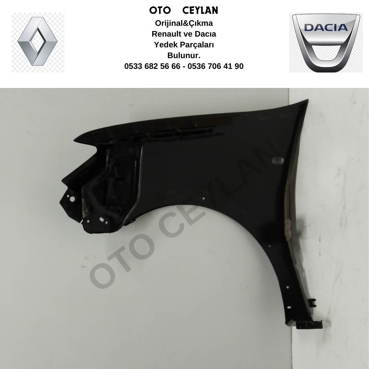 631013661R Sandero Sağ Ön Çamurluk Sıfır Orijinal Hafif Hatalı