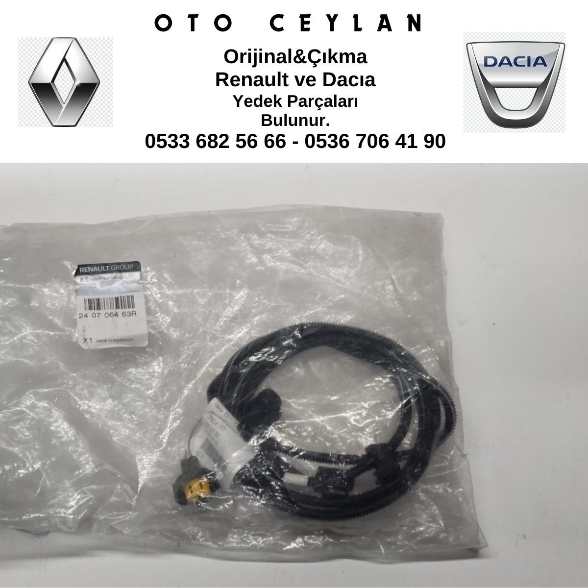 240706463R SANDERO ÖN SİS FAR TESİSATI SIFIR ORİJİNAL