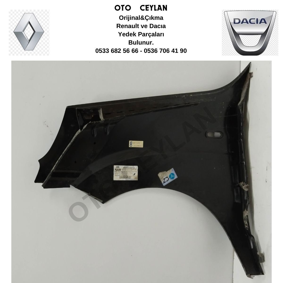 51754845 Doblo Sağ Ön Çamurluk Yerli Üretim 2006----2010