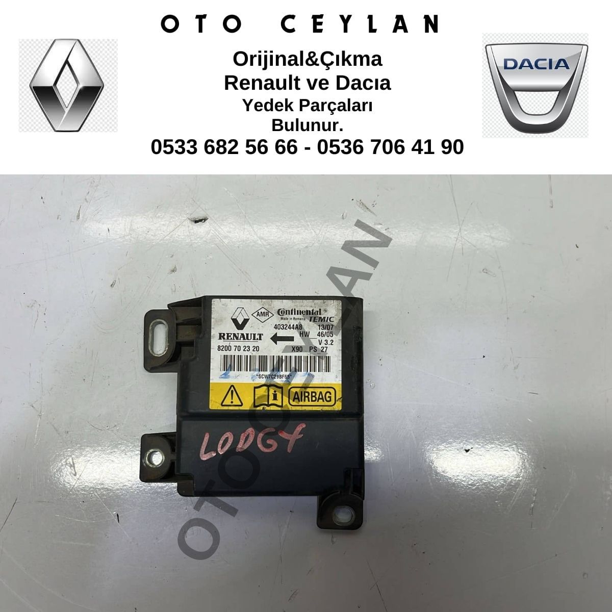 8200702320 Logan Airbag Beyni Çıkma Orijinal