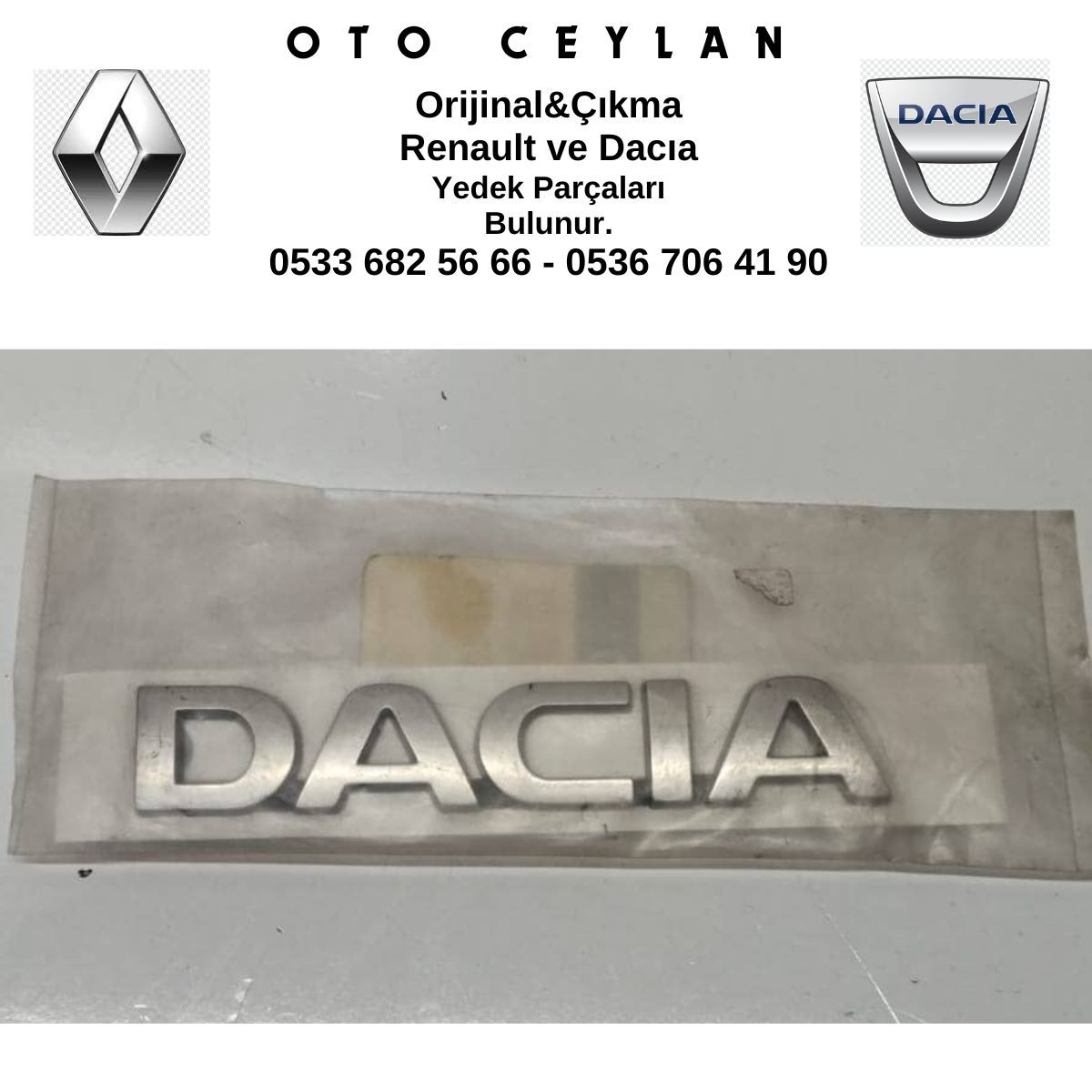 8200907776 Dacıa Arka Bagaj Yazısı Sıfır Orjinal
