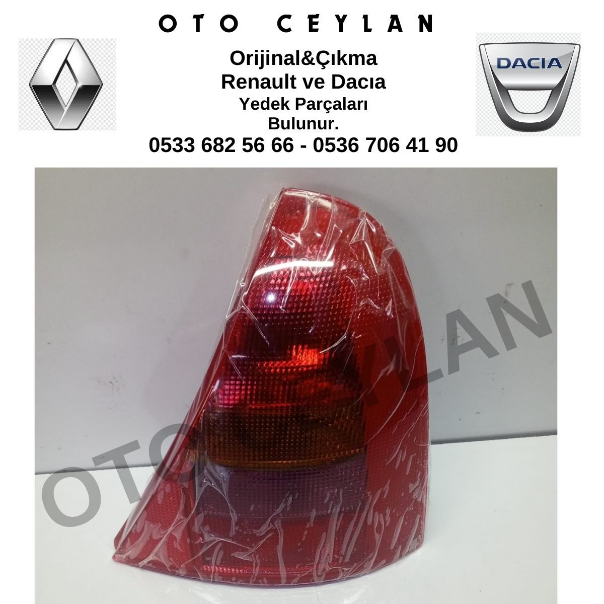 3560 7700410518 Clio HB Sağ Stop Lambası Sıfır Pleksan Marka