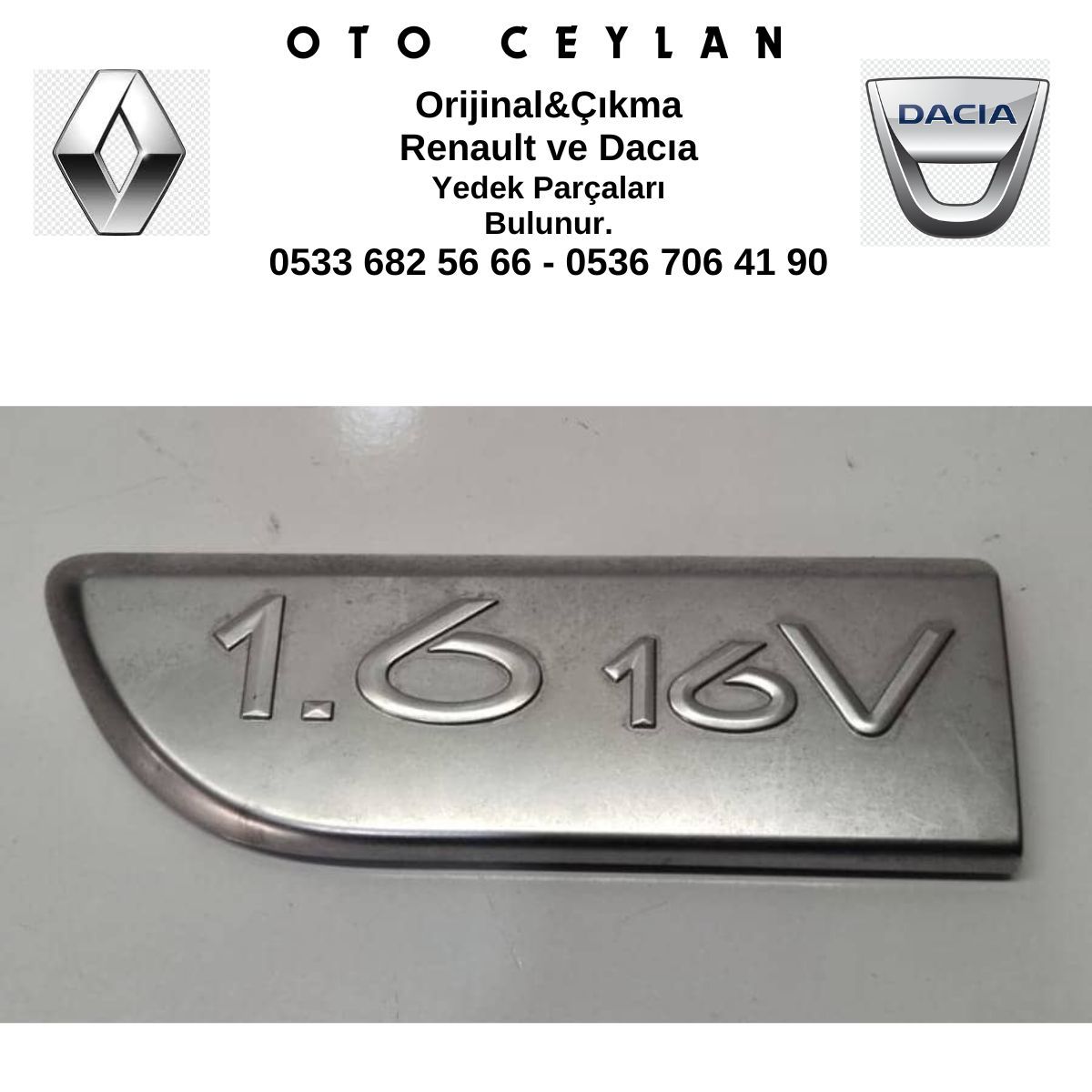 8200209149 Megan 2 Kapı Bandı Yazısı 1.6 16V Sol Krom Yazı Sıfır Yan Sanayi