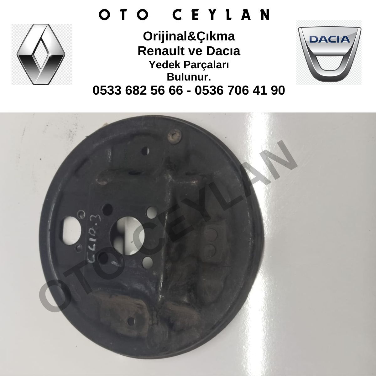8200123912 Clio 3 Fren Koruma Plakası Arka Sol Orijinal Çıkma