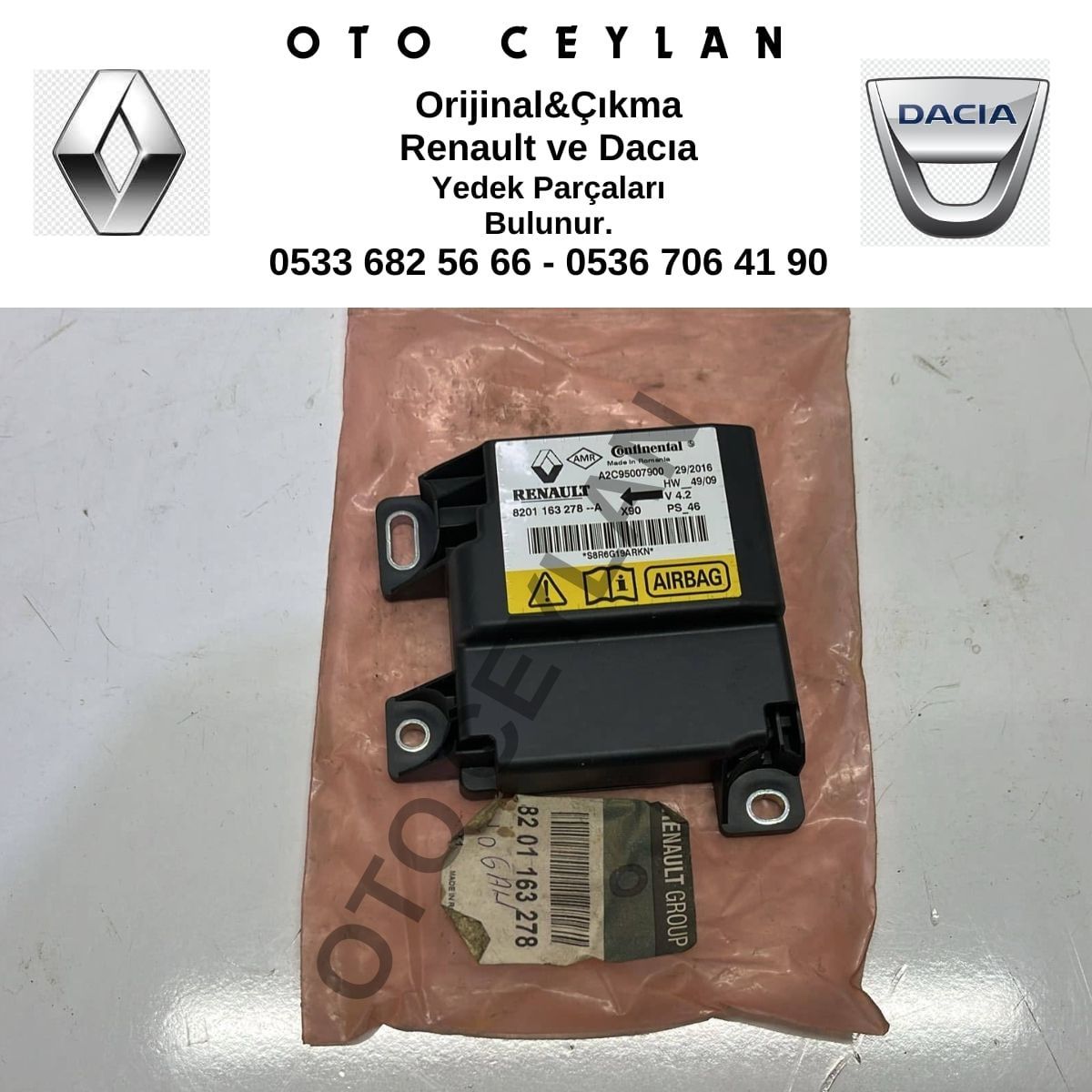 8201163278 Logan Aırbag Beyni Sıfır Orijinal