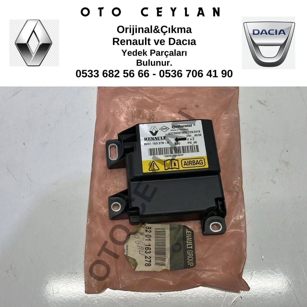 8201163278 Logan Aırbag Beyni Sıfır Orijinal