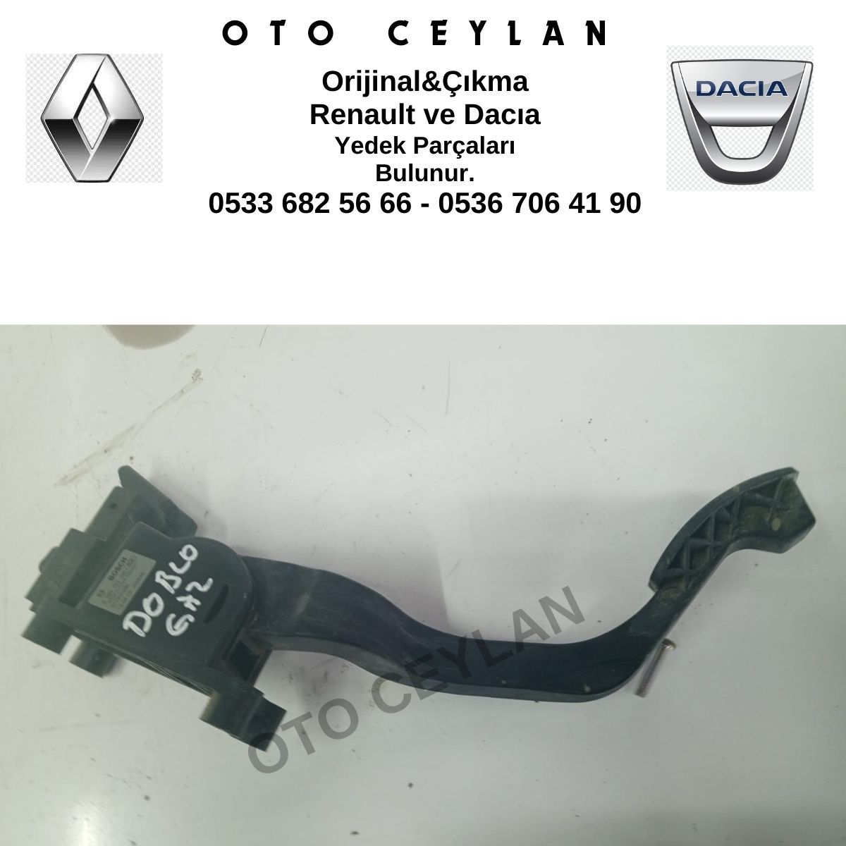 517831680 Doblo Gaz Pedalı Orijinal Çıkma