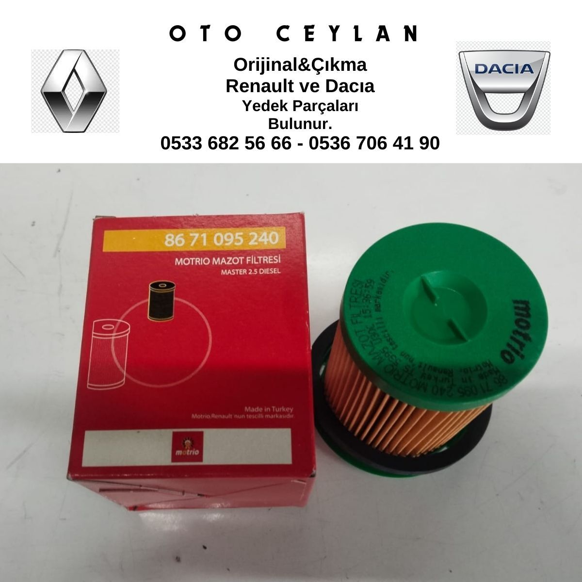 8671095240 MASTER TRAFIC MAZOT FİLTRESİ SIFIR ORİJİNAL