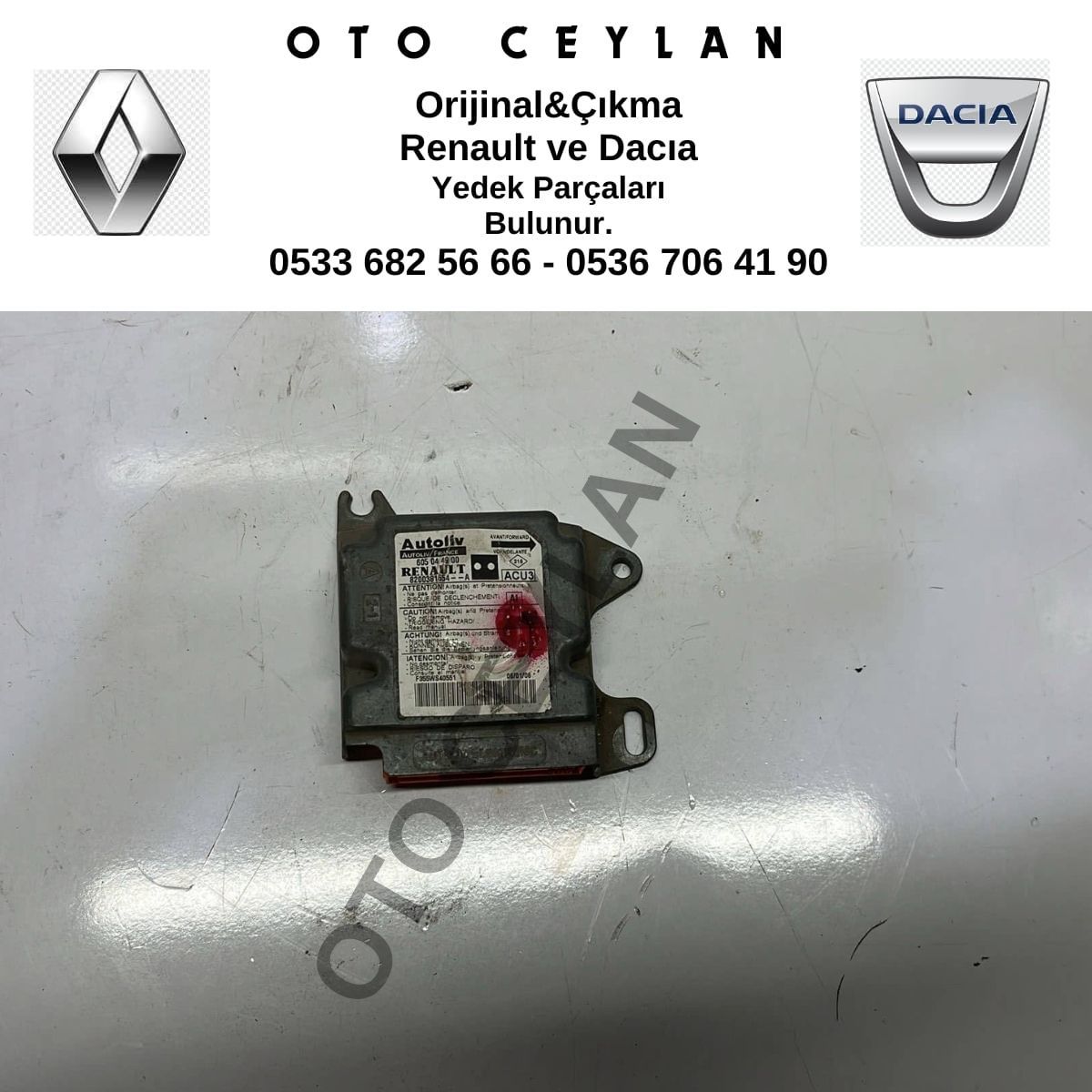 8201001330 Kangoo Aırbag Beyni Çıkma Orijinal