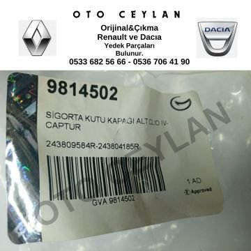 9814502 Clio 4 Captur Sigorta Kutu Kapağı Orijinal Sıfır