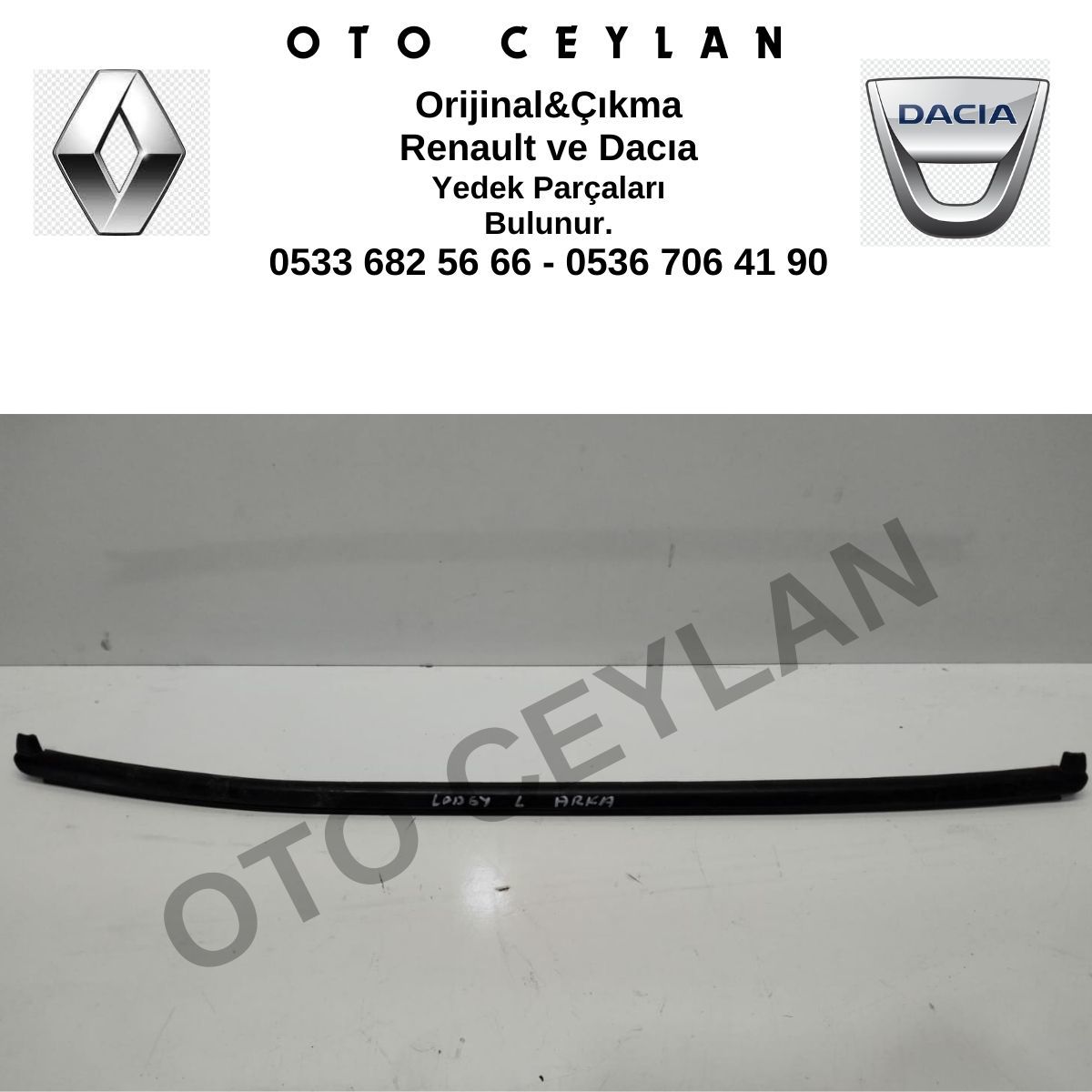 828215109R Dacia Lodgy Sol Arka Cam Dış Fitil Orijinal Çıkma