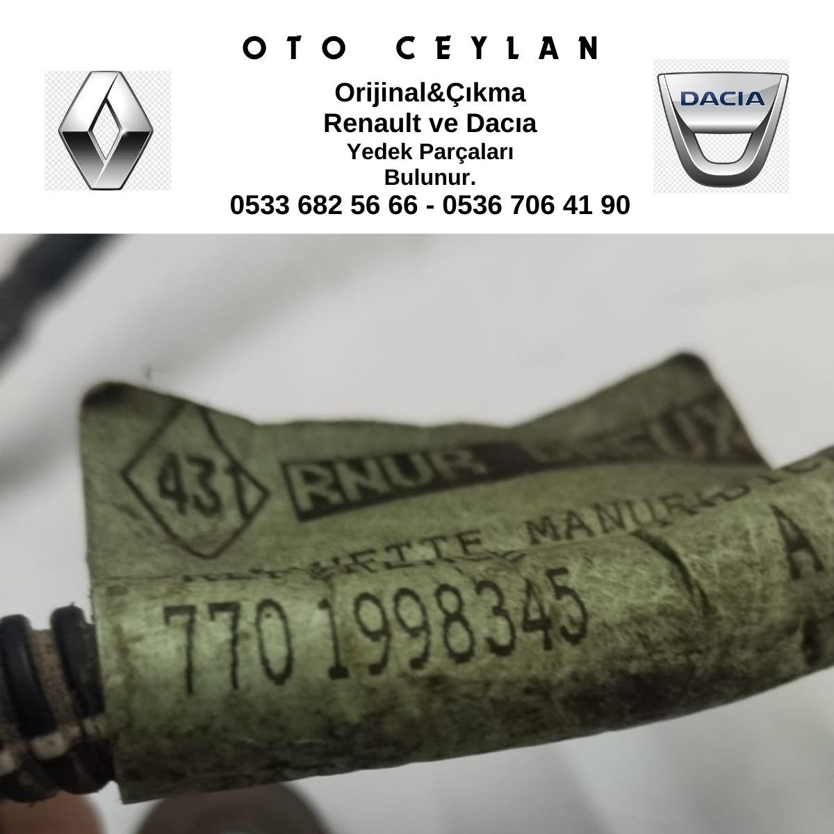 7701998345 ŞASE KABLOSU ÇIKMA