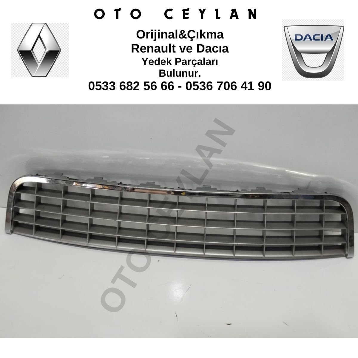 735438369 Fiat Linea Ön Tampon Orta Panjur Izgarası Siyah Nikelajı